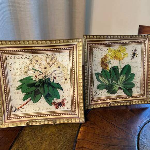 Moonlighting Interiors VINTAGE Set of Botanical Decoupage Display Pieces - Picture 1 of 6